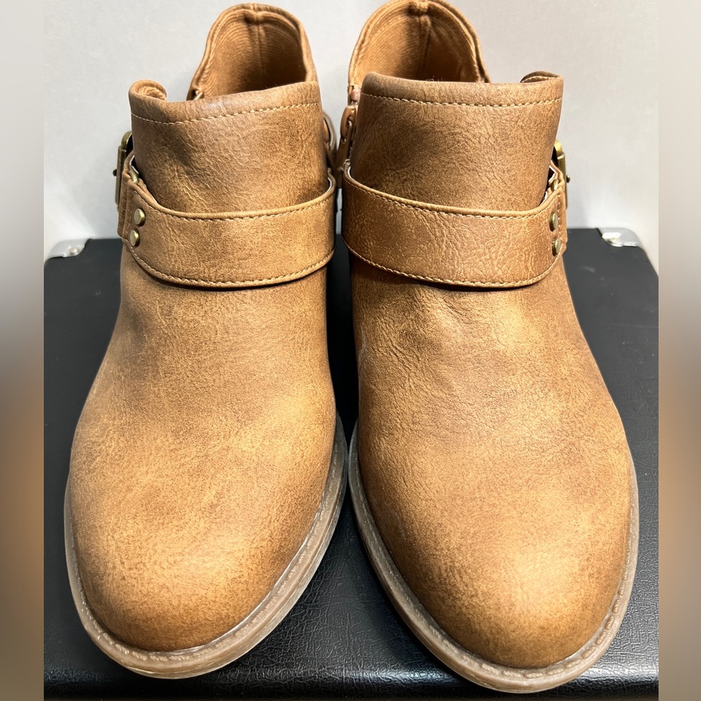Torrid Tan Buckle Ankle Boots | Size 7.5 WW